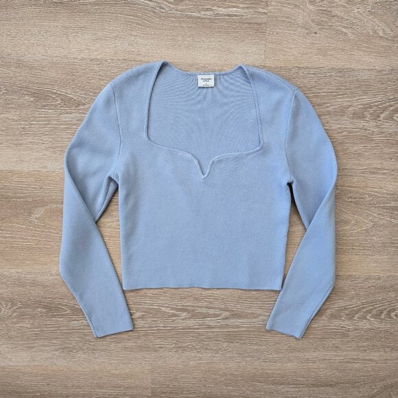 Abercrombie & Fitch Sweetheart Slim Semi Cropped Sweater Light Blue Size Small - Picture 17 of 17